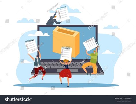 voting computer screen voting box stock vector royalty