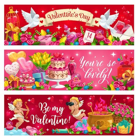 Premium Vector Valentines Day Holiday Cupids Flowers And Ts