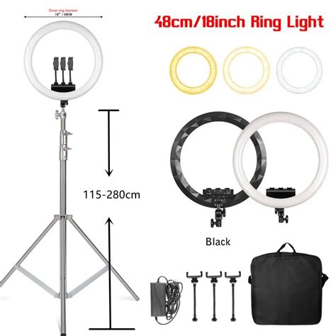 Sh Anillo De Luz Led Con Tr Pode L Mpara Regulable De Cm Y