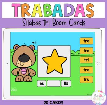 S Labas Trabadas Tr Boom Cards Digital Spanish Blends By Miss Norbiel