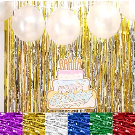 1x2 Meters Gold Foil Fringe Tinsel Curtain Tassel Garlands Wedding