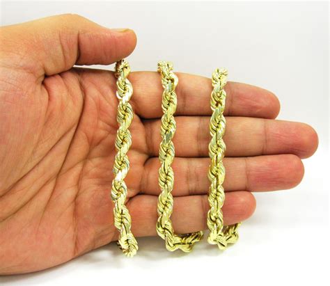 Buy 10k Yellow Gold Thick Solid Rope Chain 20 30 Inch 8mm Online At So