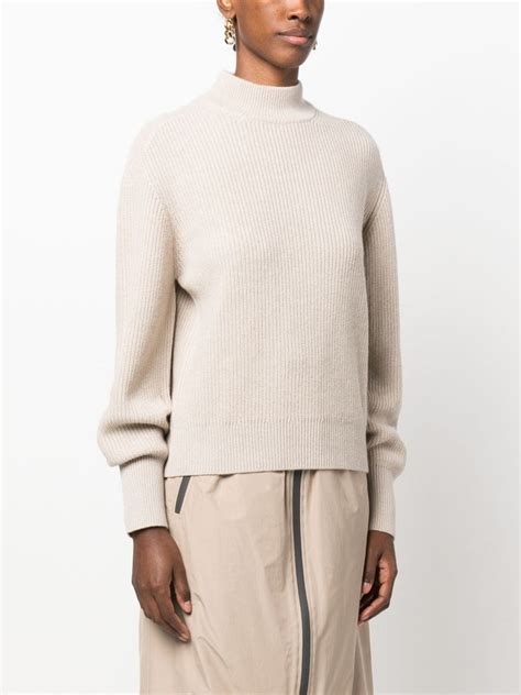 Brunello Cucinelli Mock Neck Cashmere Jumper Neutrals Farfetch Uk