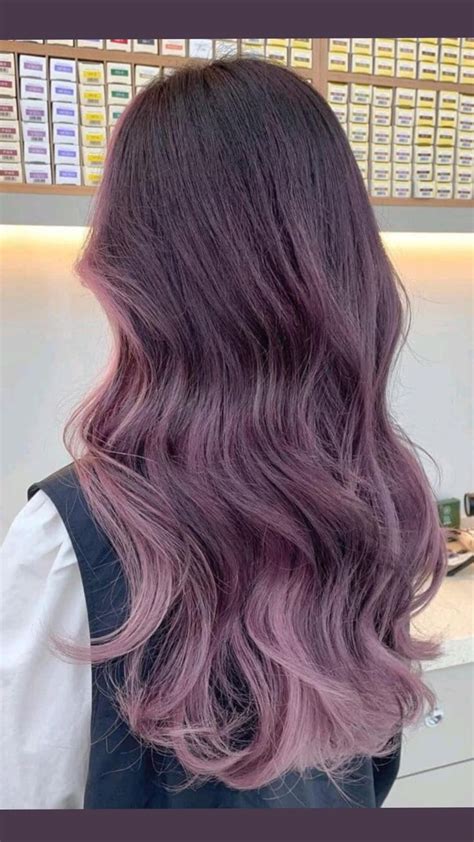 Purple Ash Hair With Highlights Korean Hair Color Hair Color Pink