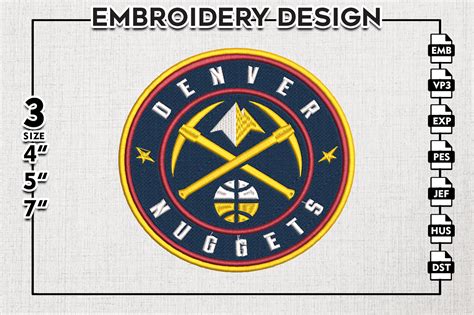 Denver Nuggets Embroidery Design, Denver Nuggets Logo NBA Em | Inspire ...