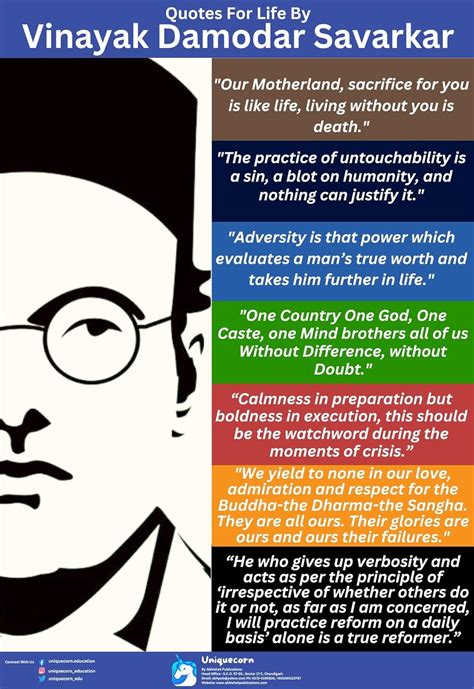 Quotes For Life By Vinayak Damodar Savarkar ; Premium Quality Double ...