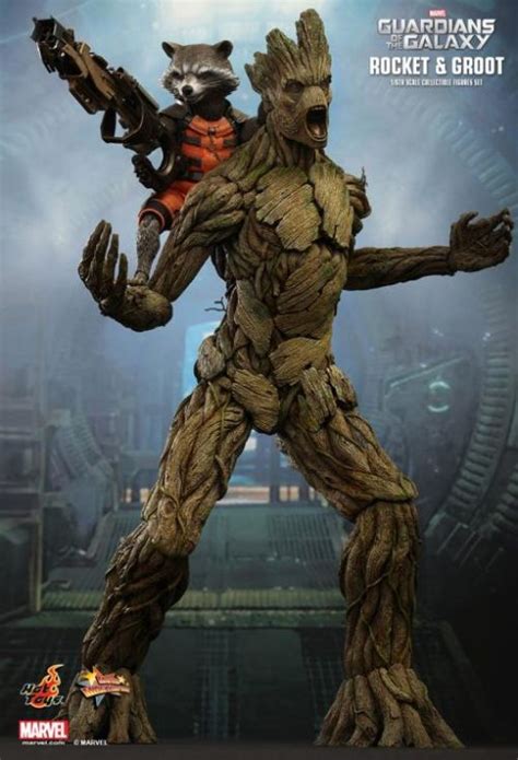 Hot Toys Guardians Of The Galaxy MMS254 Rocket And Groot 1 6th Set Amazing Figures