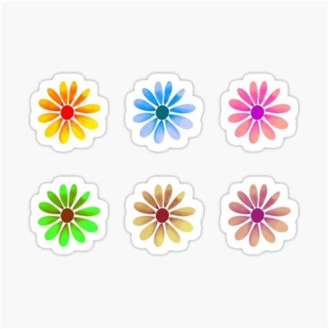 Daisy Flower Sticker Pack Sticker For Sale By Rakhisahasjc Redbubble