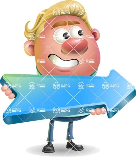 Blonde Hair Man Cartoon Vector 3d Character Pointer 2 Graphicmama