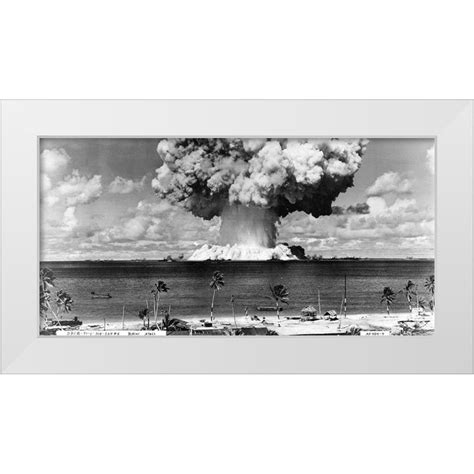 U S Navy 24x14 White Modern Wood Framed Museum Art Print Titled Bikini Atoll Operation
