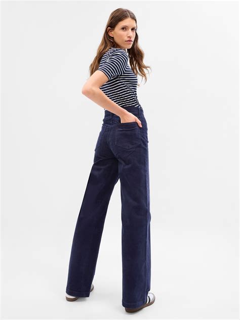 High Rise Corduroy Stride Wide Leg Pants Gap