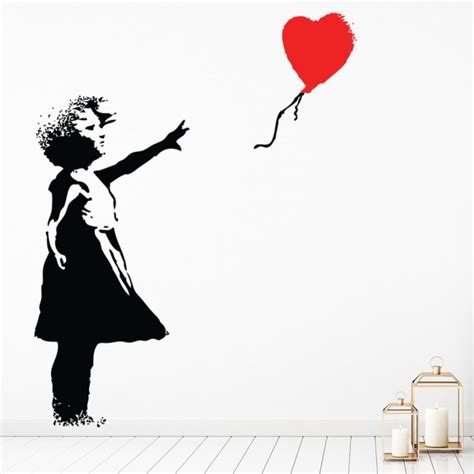 Red Balloon Girl Banksy Wall Sticker