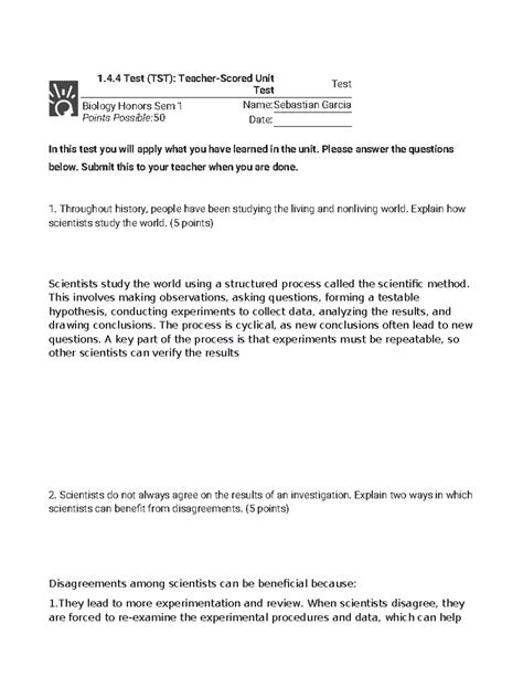 Ecology Test Biology Honors Cnusd K12 3