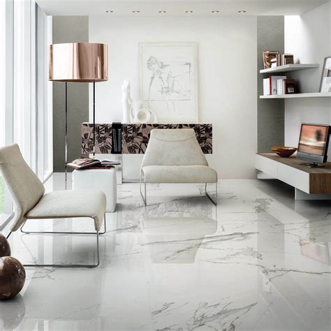 Statuario Lux Italian Polished Porcelain Floor Tiles