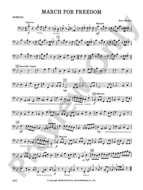 March For Freedom Bassoon Bassoon Part Digital Sheet Music Download