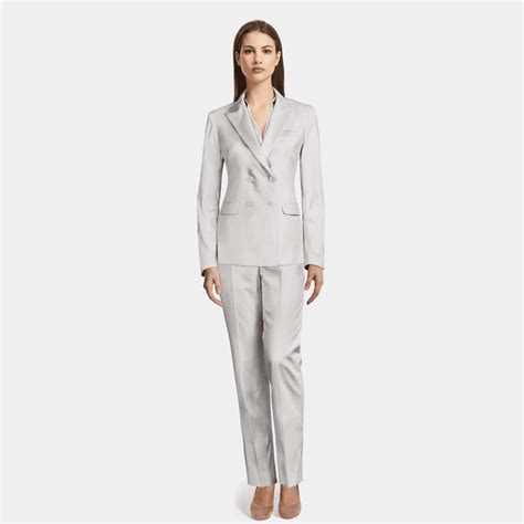 Traje De Mujer El Stico Cruzado Blanco En Polyester Rayon Sumissura