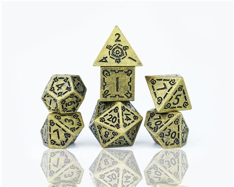 Vintage Gold Metal-Look Dice Set - Illusory Metal | Sirius Dice