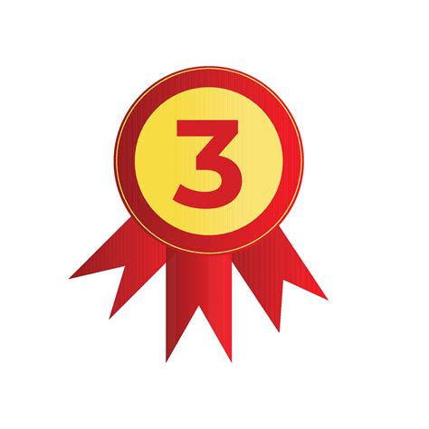 Premium Award Ribbon Batch Icon Simple Vector Illustration Number