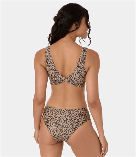 Top De Bikini Con Estampado De Leopardo De Mujer Halara