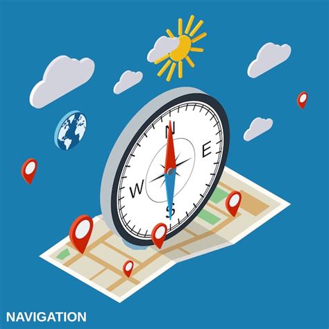 Premium Vector Navigation Flat Isometric Vector Concept Illustration