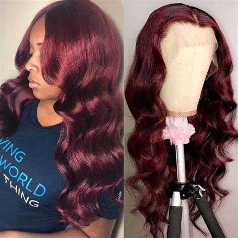 Bgmgirl 13x4 Body Wave Burgundy Lace Front Wigs 99j Human Hair Wigs Bgmgirl