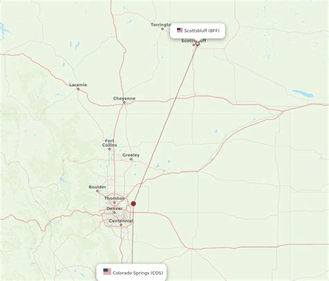 All Flight Routes From Colorado Springs To Scottsbluff Cos To Bff