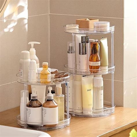 Tier Skincare Organizers Spinning Organizer Rotating Makeup Organizer