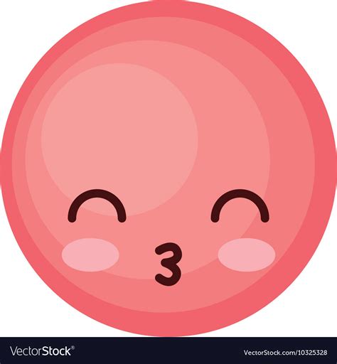 Face emoticon cute circle icon Royalty Free Vector Image