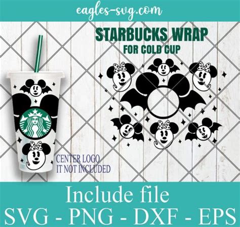 Spooky Boo Disney Mouse Starbucks Cold Cup Svg Full Wrap For Starbucks