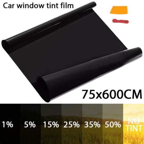 75cm X 6m Car Window Tint Film Kit Tinting Super Dark Black Limo 5 New