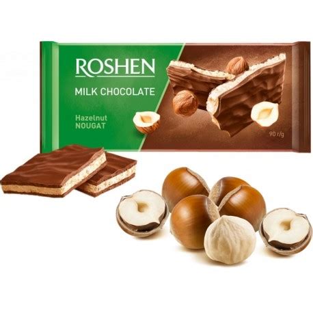 Roshen Milk Chocolate Hazelnut Nougat 90g Velkoobchod S Cukrovinkami