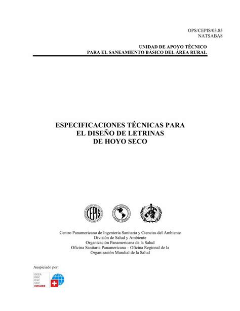 PDF Letrina hoyo seco BVSDE Desarrollo Sostenible Técnicas para