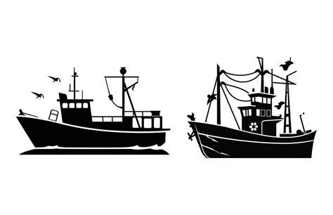 Fishing Boats vector silhouette bundle, Fishing Boats silhouette design 26727765 Vector Art at ...