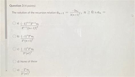 Solved Question 3 4 Points 2012 The Solution Of The