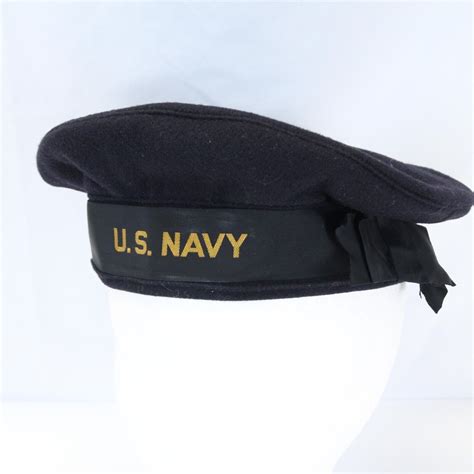 Us Navy Flat Hat Wool Beret Wwii Era 1939 1945 Size 7 Donald Duck Ebay