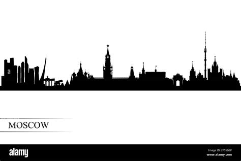 Moscow City Silhouette Skyline Illustration Hi Res Stock Photography