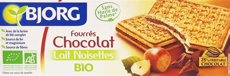 Bjorg Biscuits Fourr S Au Chocolat Lait Noisettes Bio G Amazon Fr