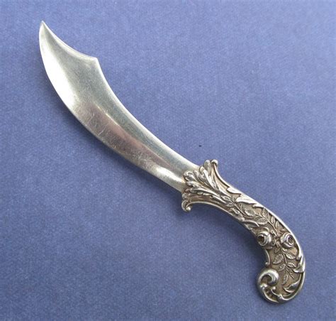 Antique Sword Brooch Scimitar With Floral Handle By Sarahandjohns