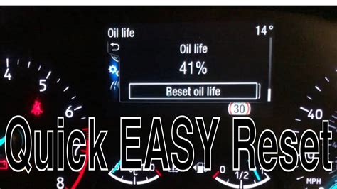 Ford Focus EcoBoost Resetting Oil Life On Dashboard After Oil Change