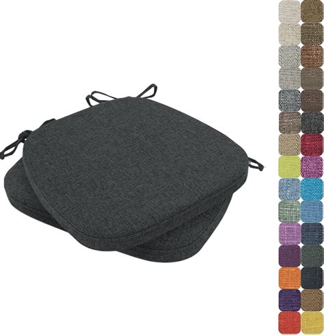 Kimgull Lot de 2 coussins de chaise antidérapants doux avec attaches