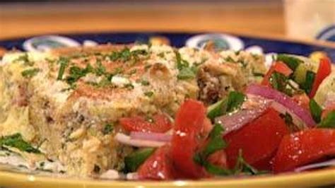 Carbonara Pasta Frittata Pie And Tomato Cucumber Salad Recipe Rachael Ray Show