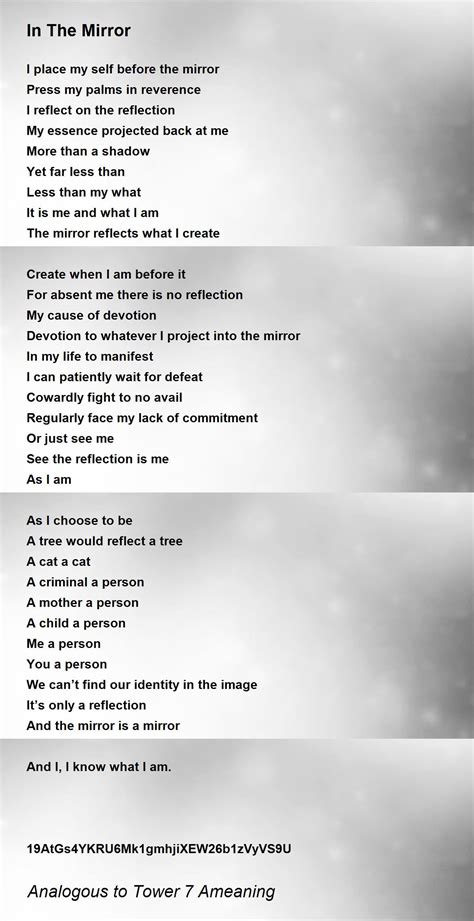 In The Mirror Poem by Poetical Analysis - Poem Hunter