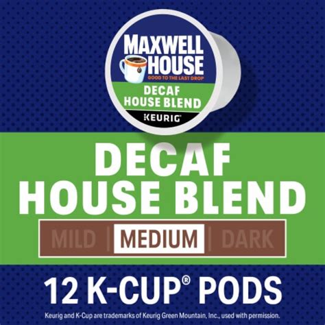 Maxwell House Decaf House Blend Medium Roast K Cup Coffee Pods 12 Ct