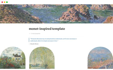 Monet Inspired Dashboard Template By Hafsah I Notion Marketplace