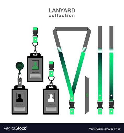 Green Elegant Lanyard Template For All Company Vector Image