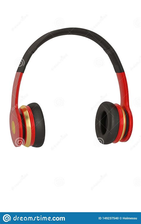 Auriculares Inal Mbricos Rojos Y Negros Aislados En El Fondo Blanco