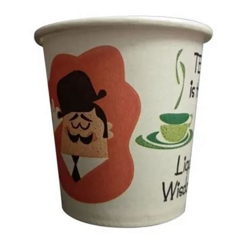 White Ml Printed Paper Tea Cup Packet Size Pieces At Rs