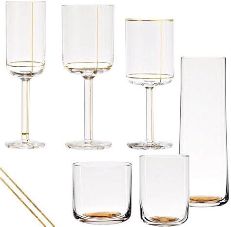 Hay Glasses Gold Linedot Gold Line Glassware Wine Glass