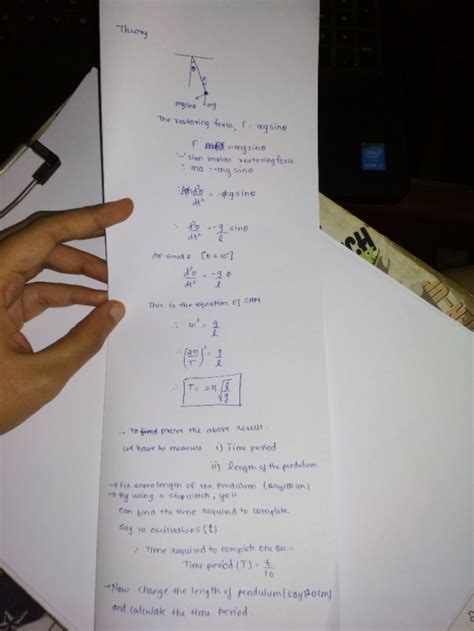 Lab Report-Simple Pendulum- Physics 1401 and 2425 Describe and perform ...