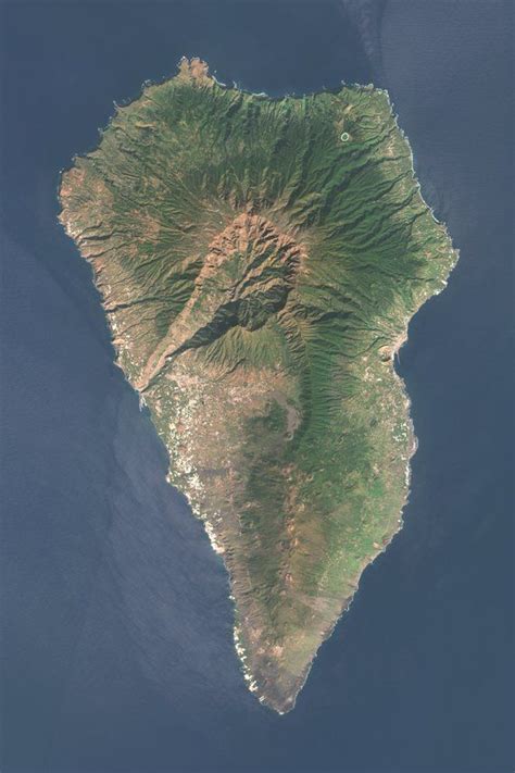 La Palma Aerial Map Canary Islands Spain Satellite Image Etsy In